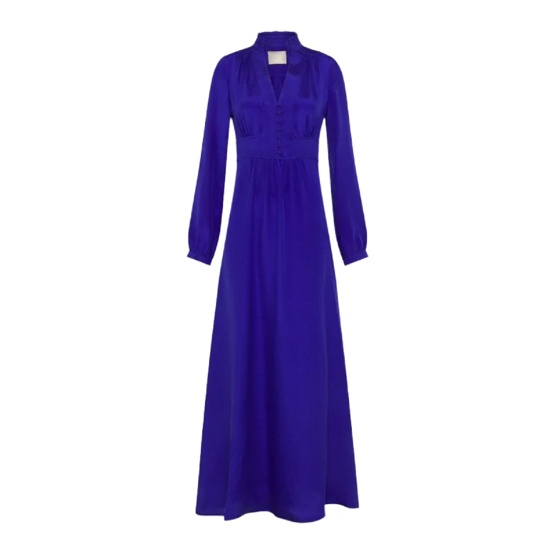 Momoni JISHU Ladies  Midi Dress in Bluette Stylish Off-Shoulder Ruffle Dress