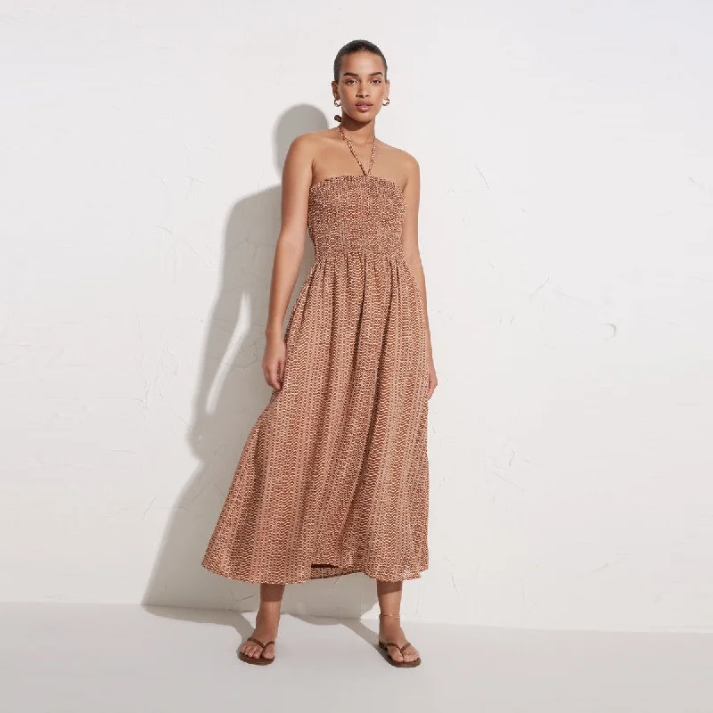 Alyvia Midi Dress (Vadella Chocolate)