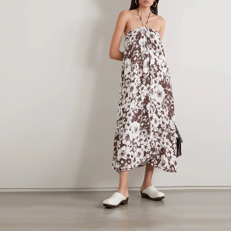 Asturias Midi Dress (Caronia Floral Chocolate)