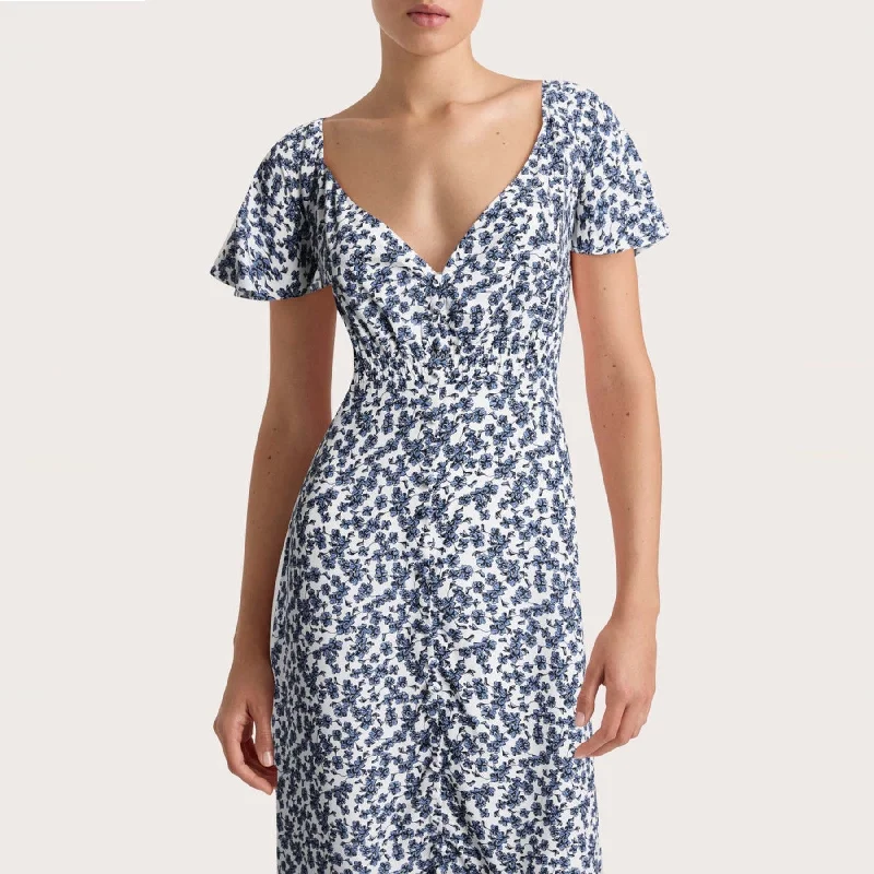 Aurelia Midi Dress (Leilani + Mid Blue)