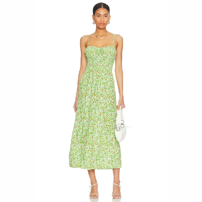 Caprera Midi Dress (Green Floral)