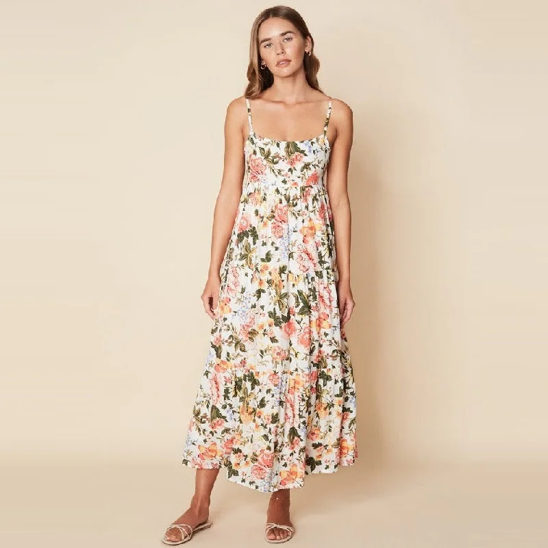 Corvina Midi Dress (Teatro Floral) Fashionable Sheer Sleeve Midi Dress