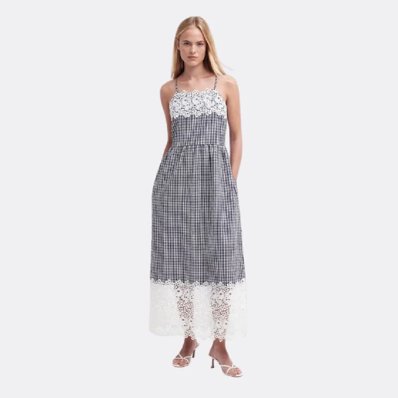 Glamis Midi Dress (Navy Check)