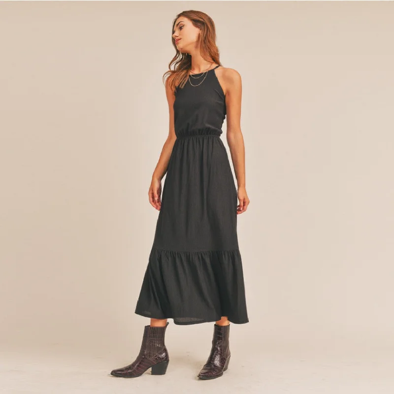 Halter Midi Dress (Black)