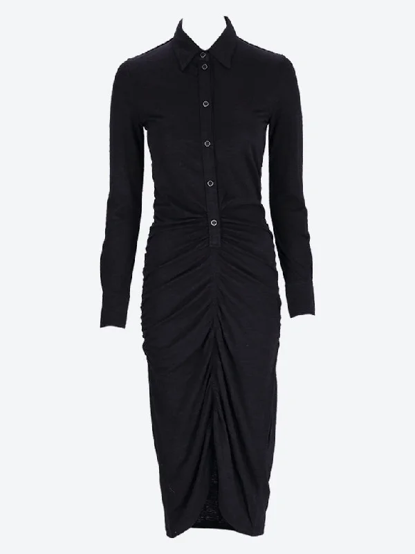 Ivalia long sleeve midi dress Comfortable Ribbed Midi Dress