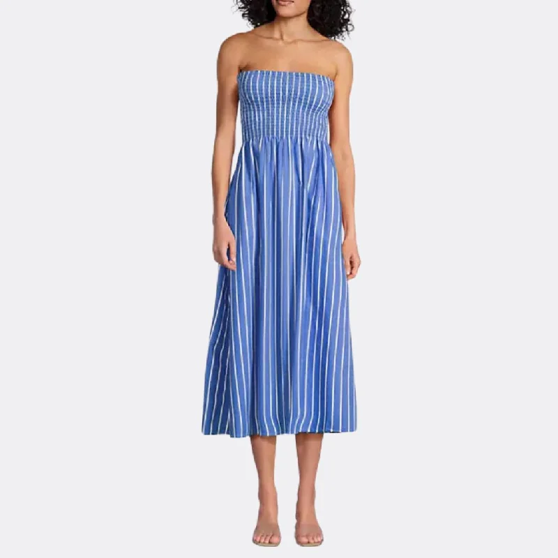 Madella Midi Dress (Ocean Blue Adia Stripe)