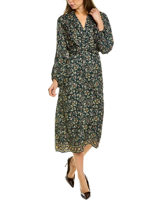 Max Studio Twist Waist Midi Dress Comfortable Fit-and-Flare Midi Dress