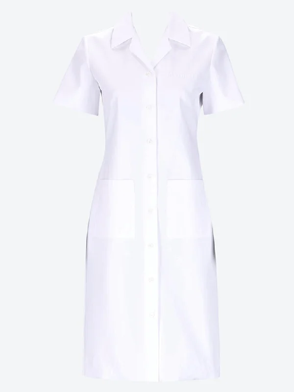 Poplin and jersey midi dress Trendy Bodycon Midi Dress