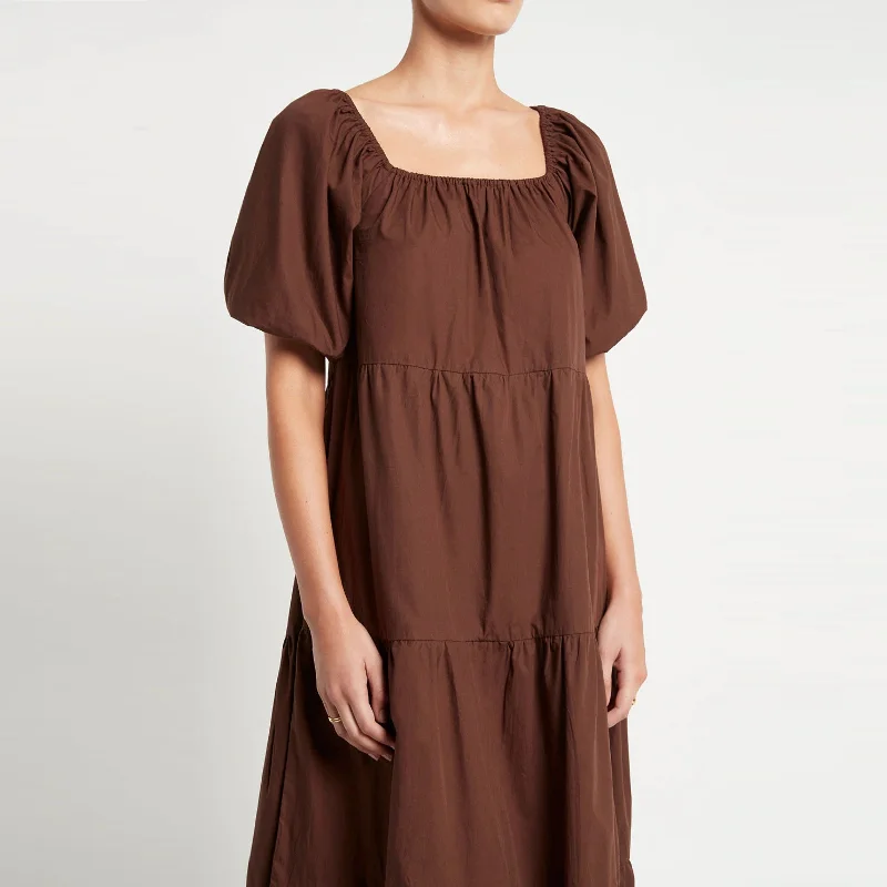 Ronan Midi Dress (Plain Dark Chocolate)