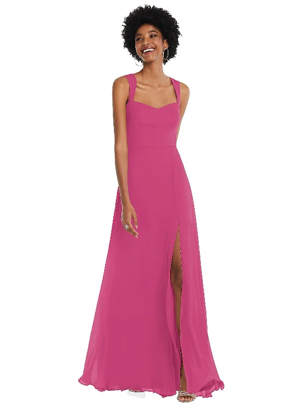 Contoured Wide Strap Sweetheart Maxi Dress