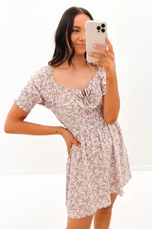 Delilah Floral Mini Dress Print