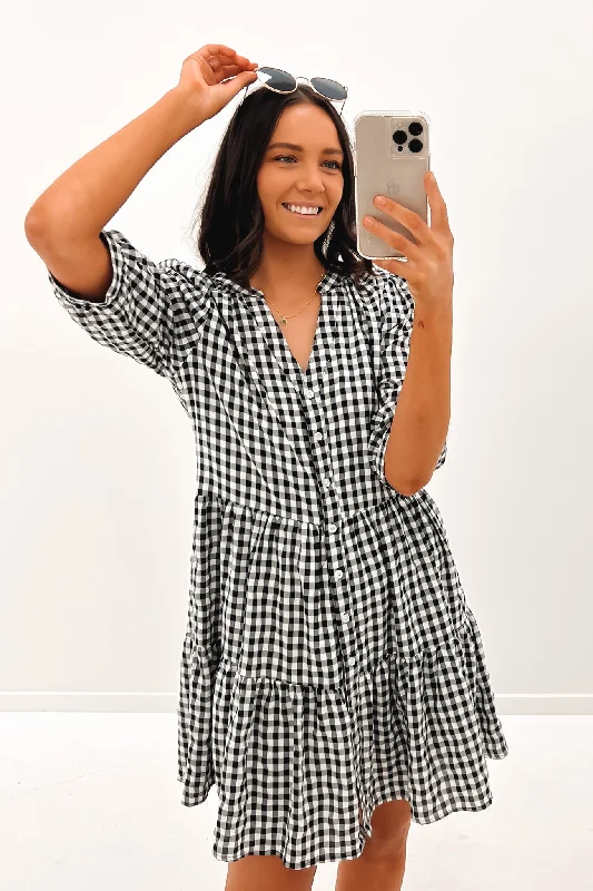 Ella Mini Dress Black Check