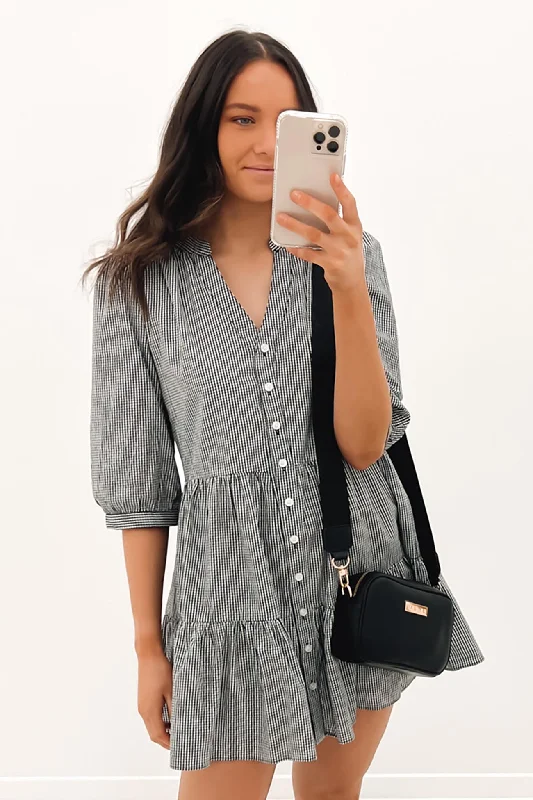 Etta Mini Dress Black Check