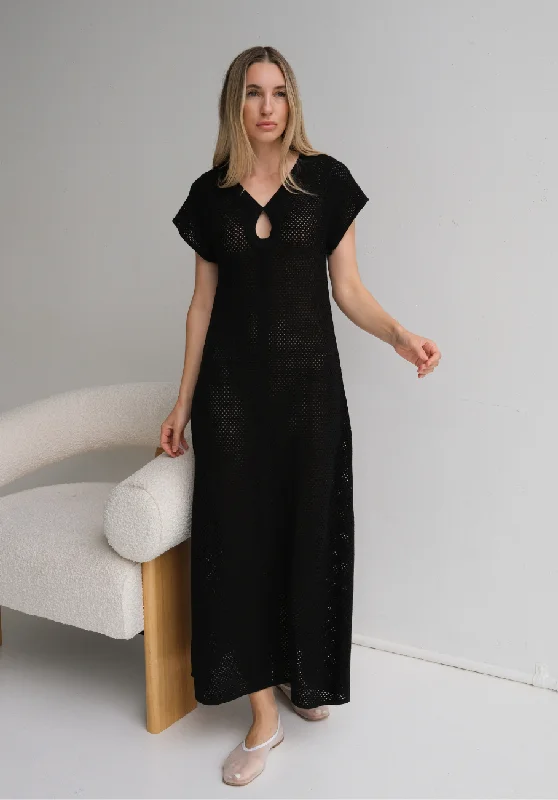 Miann & Co Womens - Gracie Crochet Maxi Dress - Black