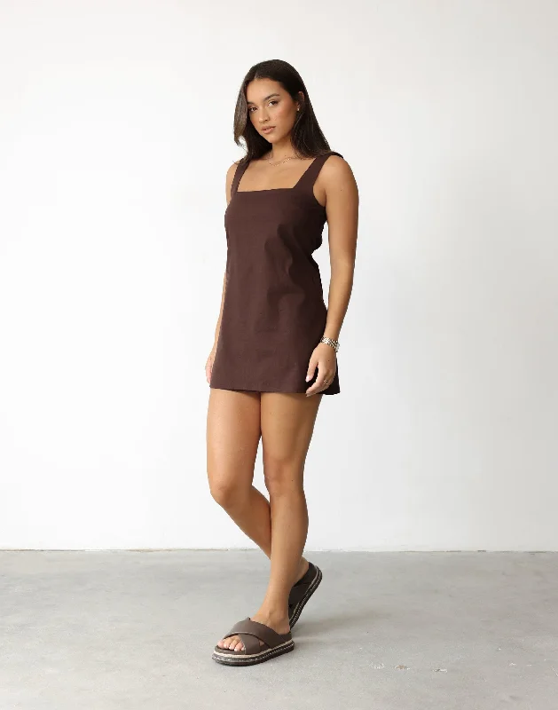 Misha Mini Dress (Cocoa)