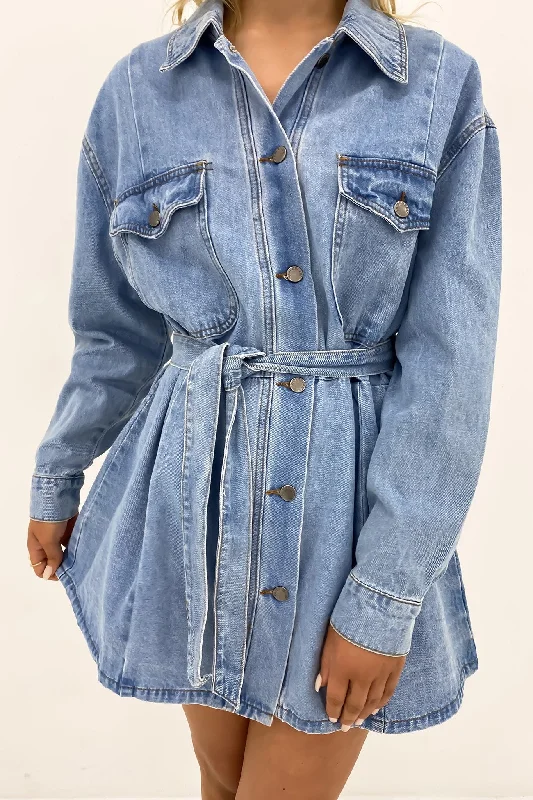 Myley Denim Mini Dress Blue