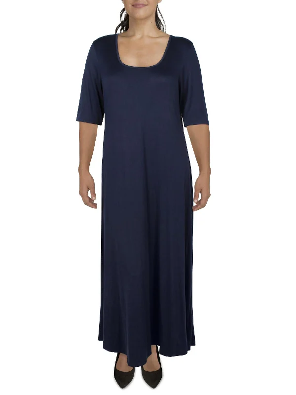 Plus Womens Short Sleeve Long Maxi Dress