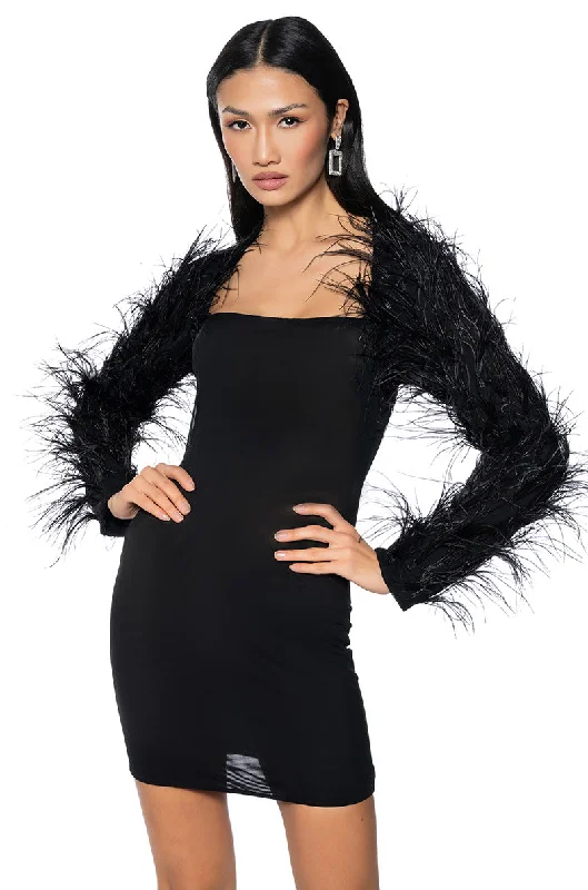 RUFFLE MY FEATHERS MESH MINI DRESS Classic Casual Mini Dress