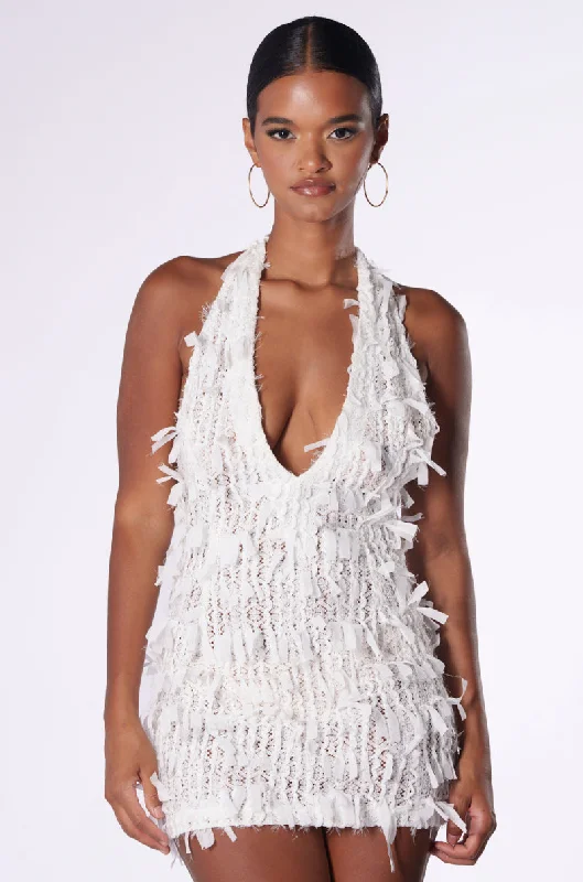 SHAKE IT UP MINI DRESS Elegant Lace-Up Mini Dress