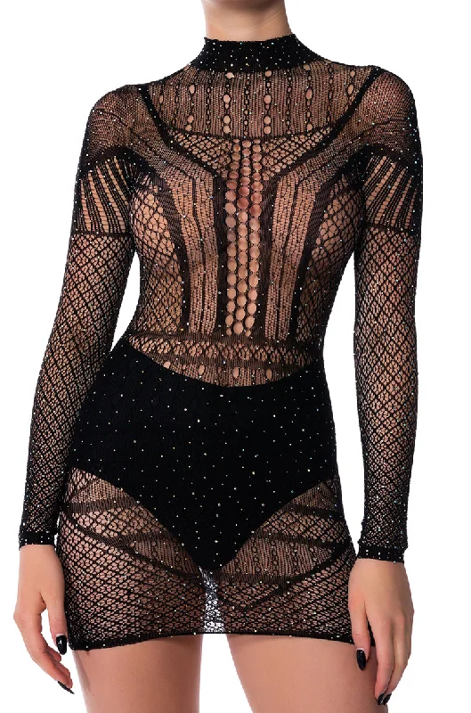 TONIGHT IS THE NIGHT SHEER MINI DRESS Trendy Bodycon Mini Dress