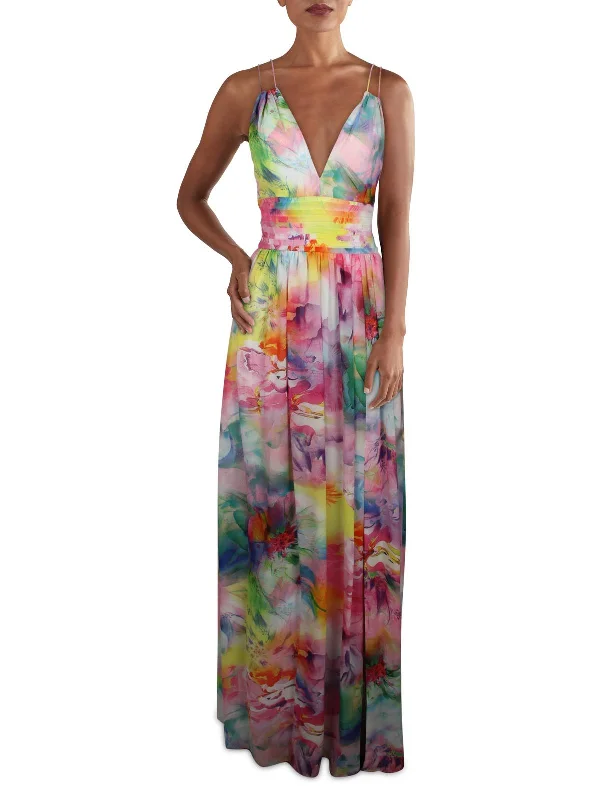 Womens Chiffon Printed Maxi Dress