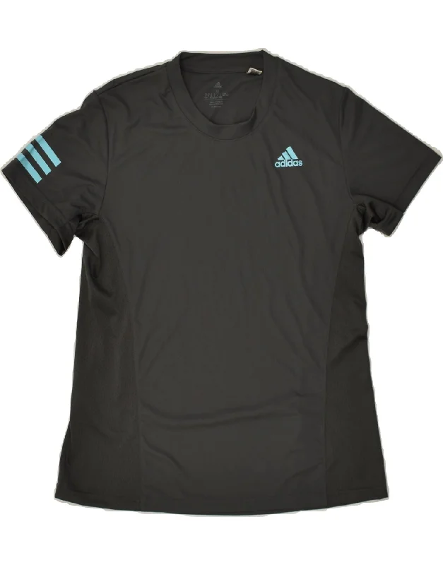 ADIDAS Womens T-Shirt Top UK 12/14 Medium Grey Polyester Denim Fabric Leather Fabric Suede Fabric ADIDAS Womens T-Shirt Top UK 12/14 Medium Grey Polyester Denim Fabric Leather Fabric Suede Fabric