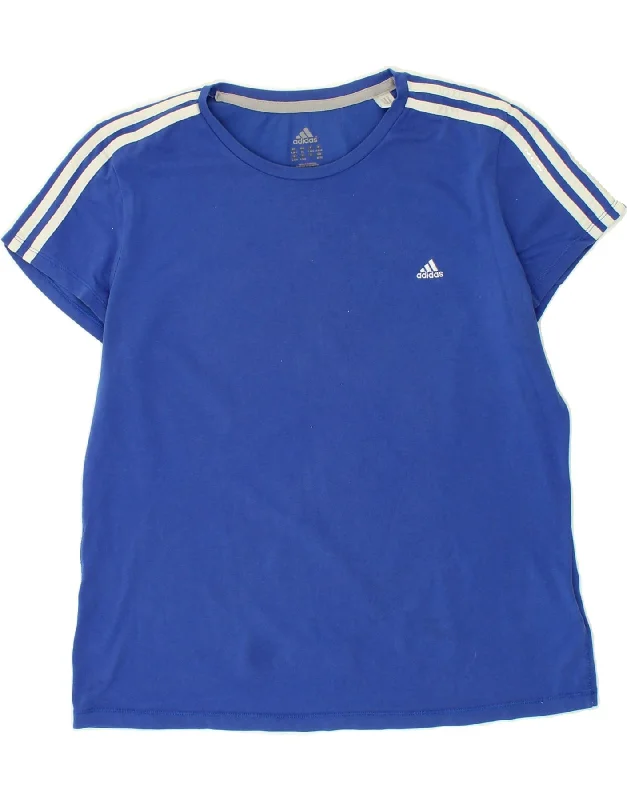 ADIDAS Womens T-Shirt Top UK 20/22 XL Blue Cotton Satin Fabric Silk Fabric Chiffon Fabric ADIDAS Womens T-Shirt Top UK 20/22 XL Blue Cotton Satin Fabric Silk Fabric Chiffon Fabric