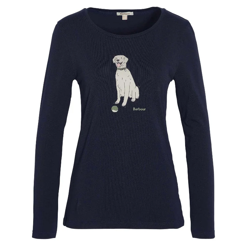 Barbour Fareham Ladies Long Sleeve T-Shirt - Navy