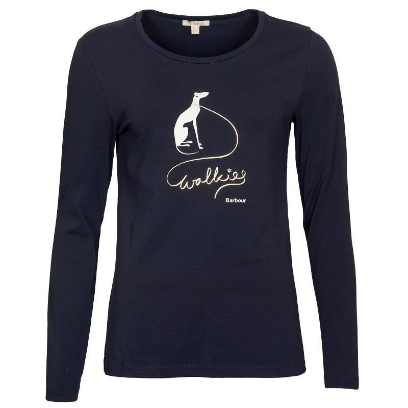Barbour Homeswood Ladies Long Sleeve Tee - Navy Terry Blend Velvet Blend Canvas Blend Barbour Homeswood Ladies Long Sleeve Tee - Navy Terry Blend Velvet Blend Canvas Blend