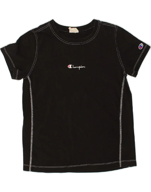 CHAMPION Womens T-Shirt Top UK 6 XS Black Cotton