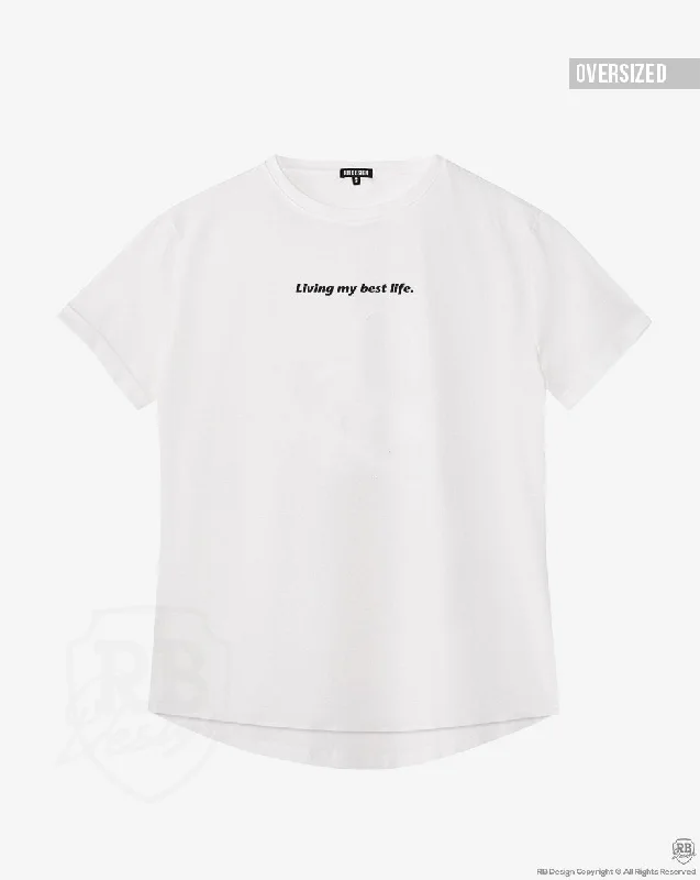Women's T-shirt With Sayings "Living My Best Life" WTD29 Fashionable Trendy Casual