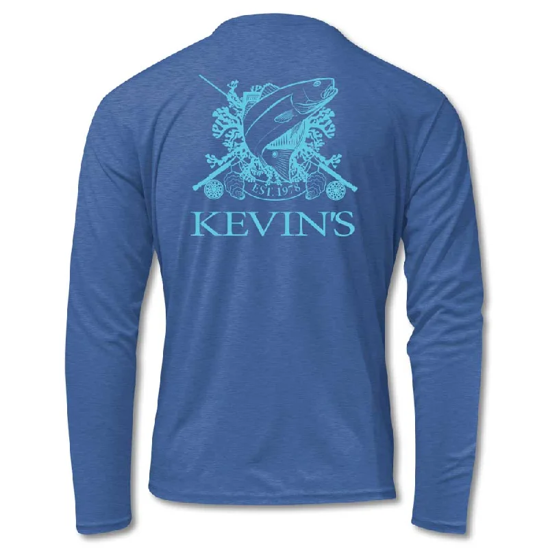 Kevin's Fish Crest Long Sleeve Performance T-Shirt Thin T-Shirt Open Front Quick Dry Kevin's Fish Crest Long Sleeve Performance T-Shirt Thin T-Shirt Open Front Quick Dry
