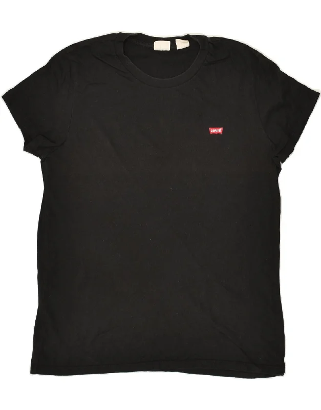 LEVI'S Womens T-Shirt Top UK 14 Medium Black