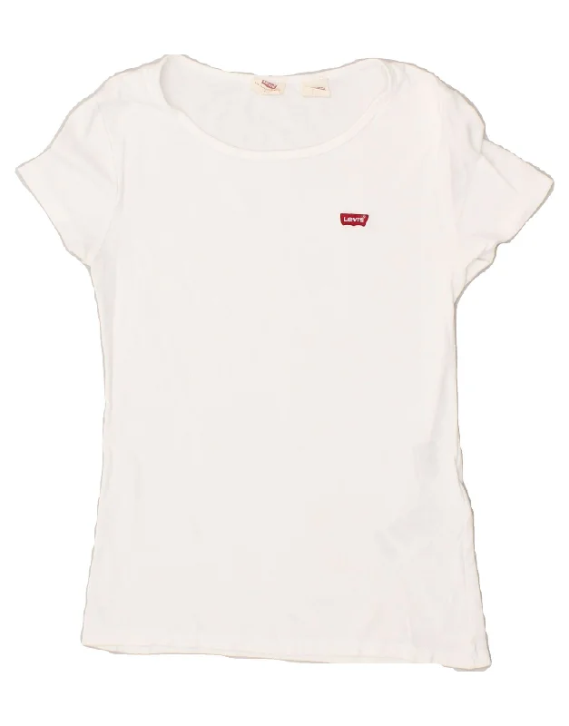 LEVI'S Womens T-Shirt Top UK 8 Small White Cotton