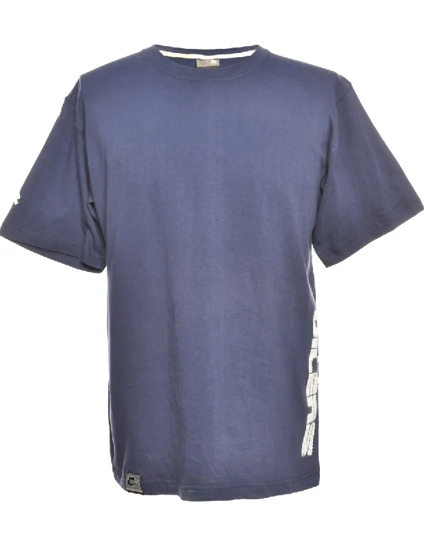Navy Classic Printed T-Shirt - L Fleece Nylon Spandex