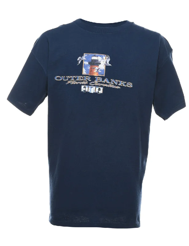 Navy Outer Banks Printed T-shirt - XL