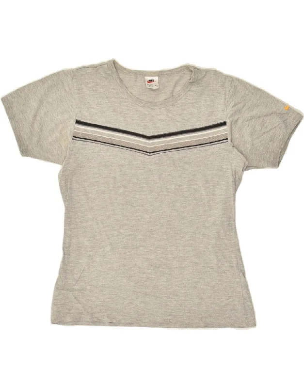 NIKE Womens T-Shirt Top US 8\10 Medium Grey Flecked Cotton