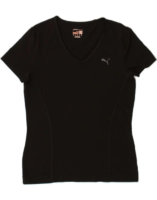 PUMA Womens T-Shirt Top UK 12 Medium Black