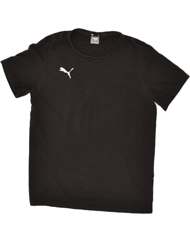 PUMA Womens T-Shirt Top UK 16 Large Black Mesh Canvas Denim
