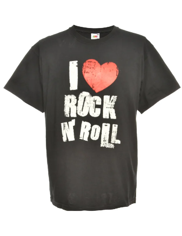 Rock N' Roll Design Fruit Of The Loom Printed T-shirt - L Lace Blend Ribbed Blend Corduroy Blend Rock N' Roll Design Fruit Of The Loom Printed T-shirt - L Lace Blend Ribbed Blend Corduroy Blend