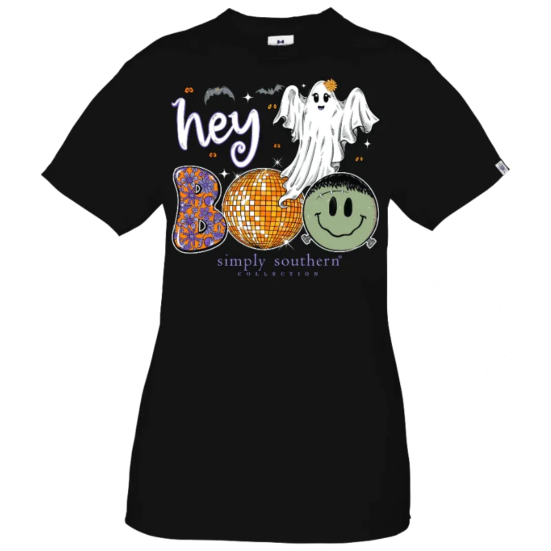 Simple Southern Women's Ghost Hey Boo Short Sleeve Graphic T-Shirt Polka Dot Checkered Tartan Simple Southern Women's Ghost Hey Boo Short Sleeve Graphic T-Shirt Polka Dot Checkered Tartan