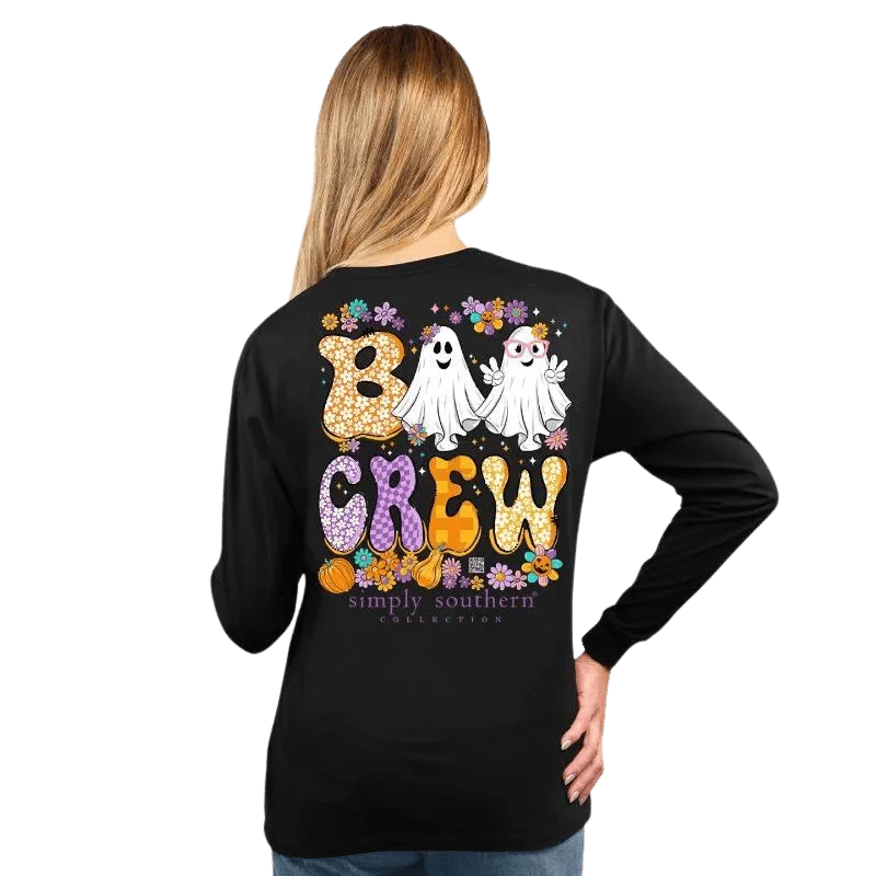Simply Southern Women's Trick or Treat Long Sleeve Graphic T-Shirt Hooded Caped Shawl Collar Simply Southern Women's Trick or Treat Long Sleeve Graphic T-Shirt Hooded Caped Shawl Collar