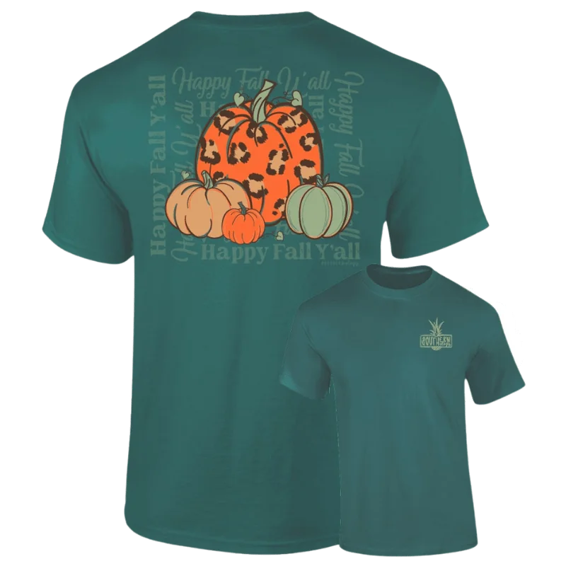 Southernology Women's Happy Fall Leopard Pumpkins Short Sleeve Graphic T-Shirt Thin T-Shirt Open Front Quick Dry Southernology Women's Happy Fall Leopard Pumpkins Short Sleeve Graphic T-Shirt Thin T-Shirt Open Front Quick Dry