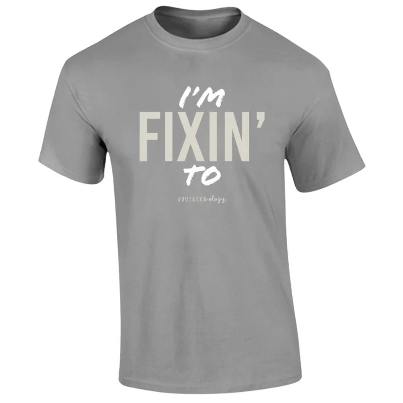 Southernology Women's I'm Fixin To Short Sleeve Graphic T-Shirt Ribbed T-Shirt High Neck Heavyweight Southernology Women's I'm Fixin To Short Sleeve Graphic T-Shirt Ribbed T-Shirt High Neck Heavyweight