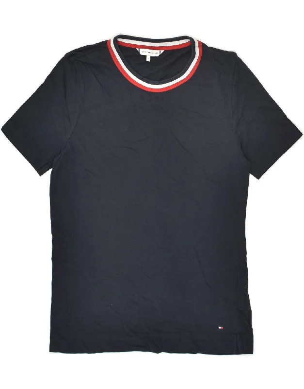TOMMY HILFIGER Womens T-Shirt Top UK 10 Small Navy Blue Cotton Machine Wash Dry Clean Hand Wash TOMMY HILFIGER Womens T-Shirt Top UK 10 Small Navy Blue Cotton Machine Wash Dry Clean Hand Wash