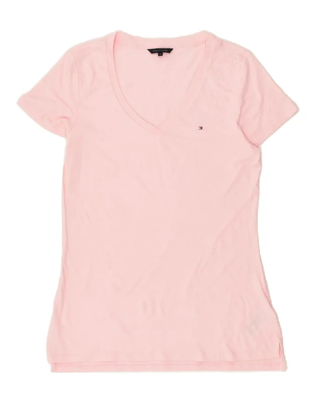 TOMMY HILFIGER Womens T-Shirt Top UK 18 XL Pink Cotton