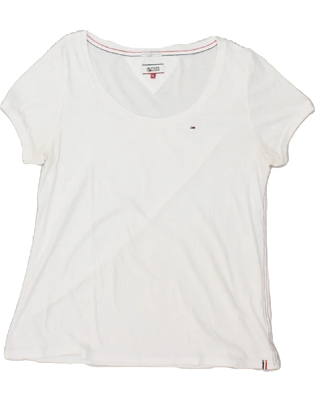 TOMMY HILFIGER Womens T-Shirt Top UK 18 XL White