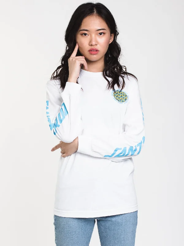 WOMENS HANDSA WHEEL LONG SLEEVE TEE - WHITE - CLEARANCE