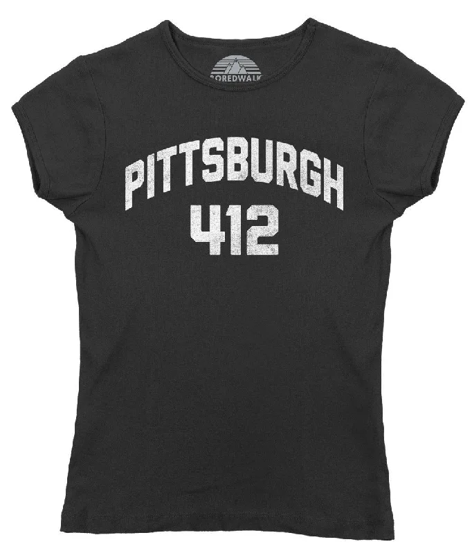 Women's Pittsburgh 412 Area Code T-Shirt