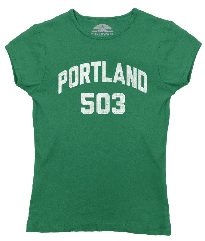 Women's Portland 503 Area Code T-Shirt